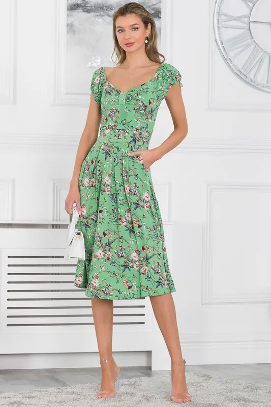 Regenia Sweetheart Neck Jersey Dress - Jolie Moi