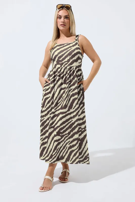Zebra Strappy Dress - Yours
