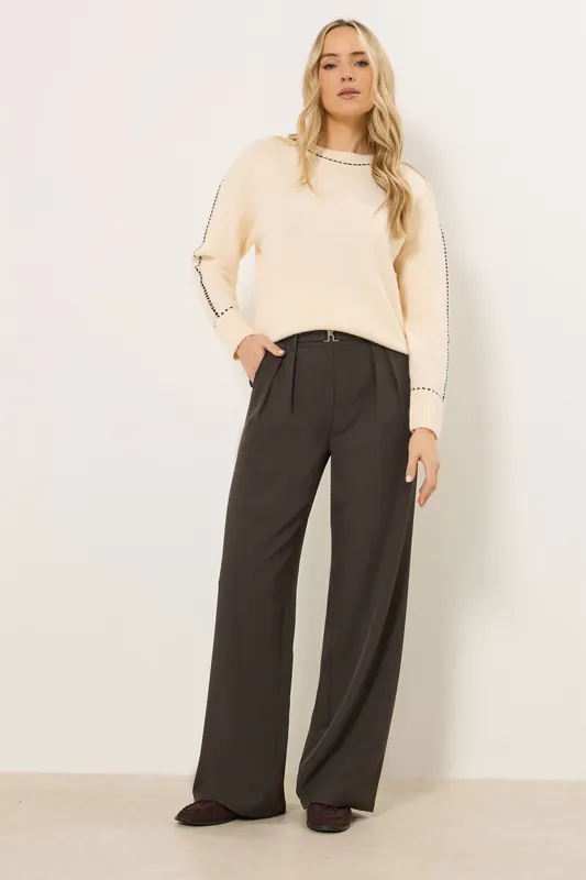 Tall Buckle Wide Leg Trousers - Long Tall Sally