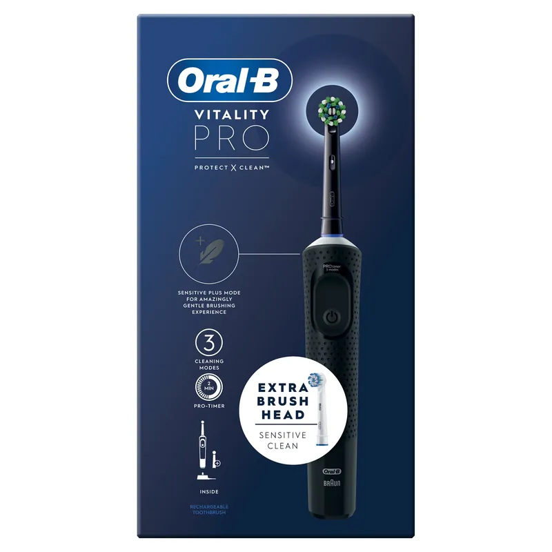 Vitality Pro Black Electric Toothbrush Designed By Braun - Oral B