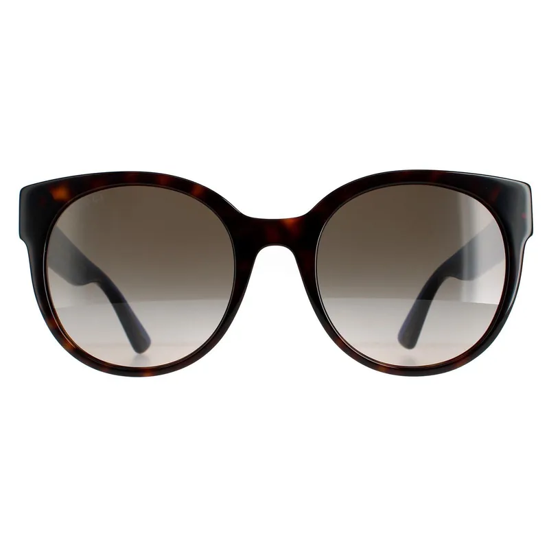 Cat Eye Havana with Blue and Red Brown Gradient GG0035SN Sunglasses - Gucci