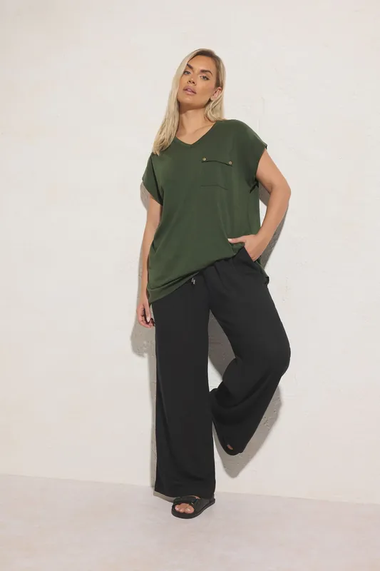 Linen Tie Front Trousers - Yours