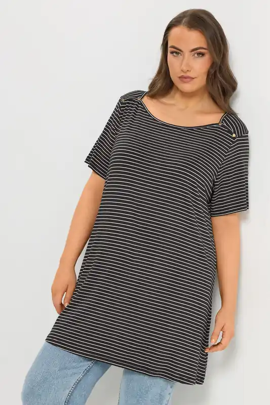 Stripe Stud Detail T-Shirt