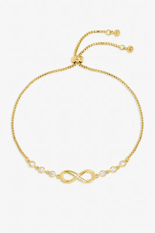 18K Gold Plated Infinity Toggle Bracelet - Jon Richard