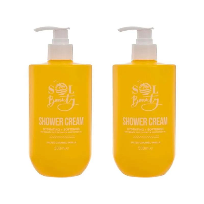 Shower Cream Salted Caramel Vanilla Scent Brazil Nut Extract 500ml - SOL Beauty