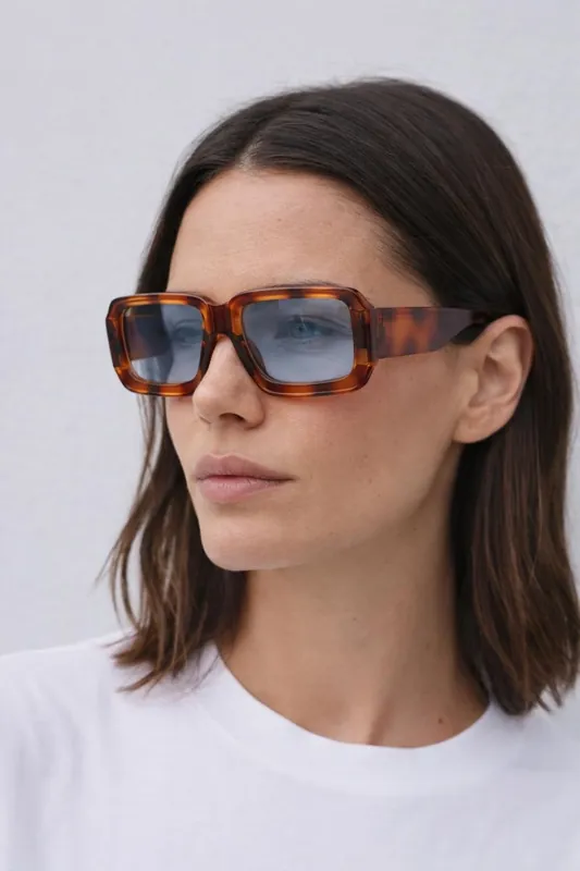 Oversized Square Frame Sunglasses In Brown Stripe - SVNX