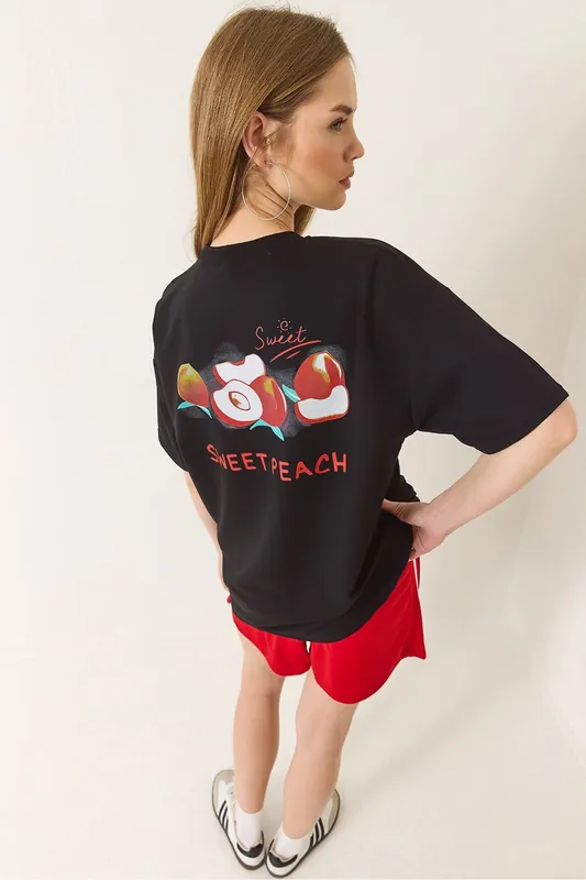 Oversized Crew Neck Back Printed T-Shirt