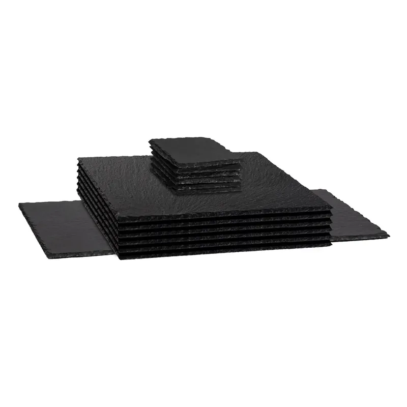 13 Piece Square Slate Placemats & Coasters Set - Argon Tableware