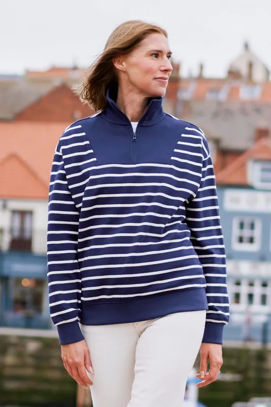 Napier' Casual Zip Neck Soft Relaxed Fit Drop Shoulder Sweatshirt - Mountain Warehouse