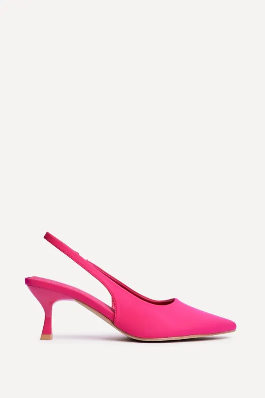 Tavia Fuchsia Scuba Slingback Court Heels - Linzi