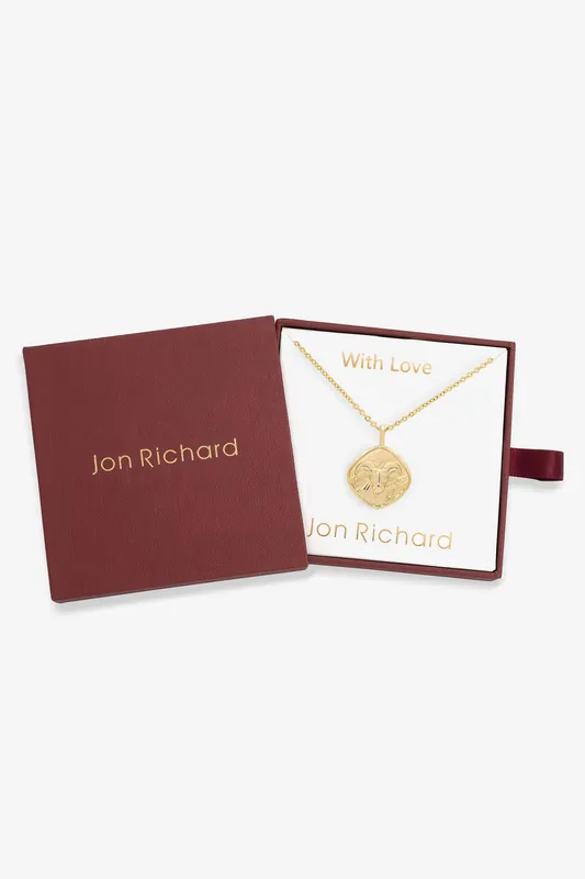 Gold Plated Molten Horoscope Pendant - Capricorn