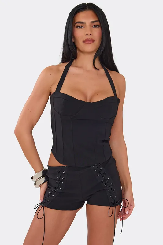 Lace Up Low Rise Shorts - EGO