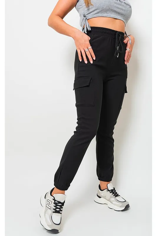 Plus Size Frankie Cargo Pocket Trouser With Drawstring - IKRUSH