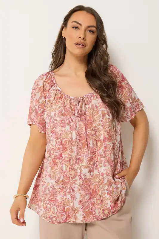 Paisley Pintuck Swing Blouse - Yours