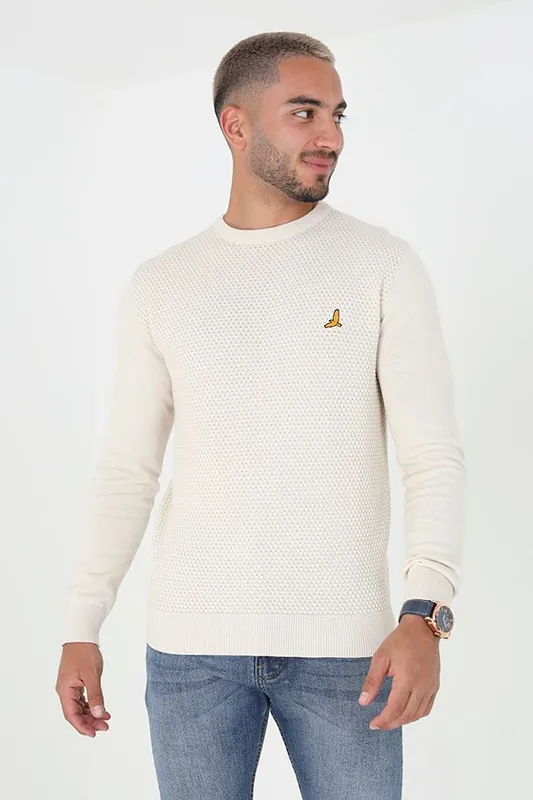 Crew Neck Waffle Knit Jumper - Brave Soul