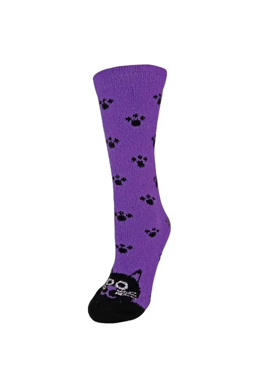 1 Pack Fluffy Animal Pattern Slipper Socks with Grips - Sock Snob