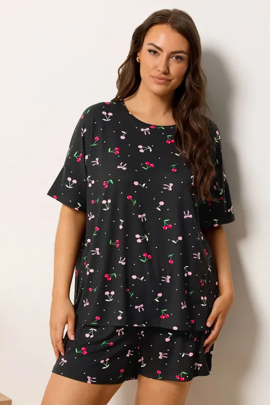 Cherry & Bows Soft Touch Short Pyjama Set - Yours
