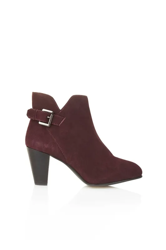 Emma Suede Ankle Heel Boot - Silver Street London