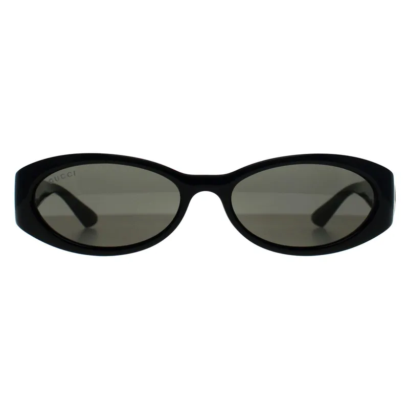 Oval Shiny Black Gold Grey GG1660S - Gucci