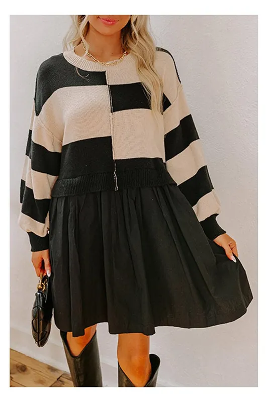 Knit Top Pleated Dress - Everyday The Label