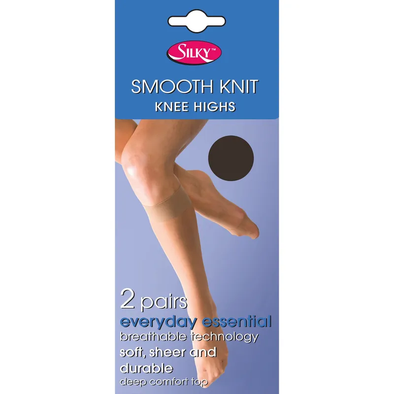 Smooth Knit Knee Highs (2 Pairs) - Silky