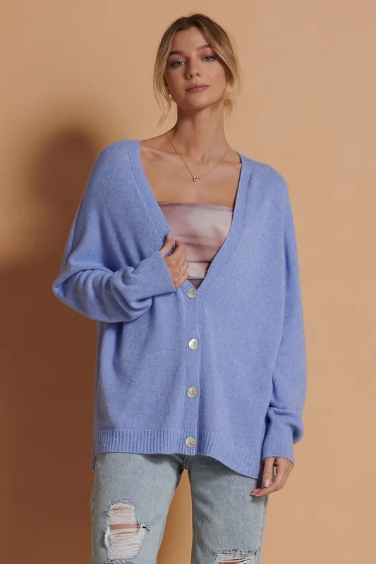 Soft Knit Shell Button Cardigan - Jolie Moi