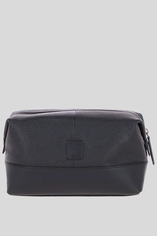 'Milo' Real Leather Washbag - Ashwood Leather