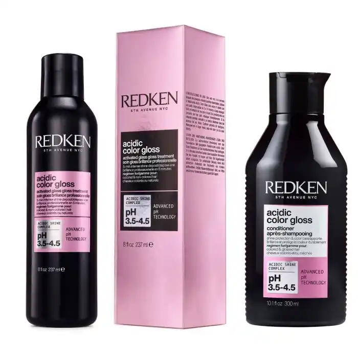 Acidic Color Gloss Activated Glass Gloss Treatment 237ml and Conditioner 300ml for Glass-Like Shine