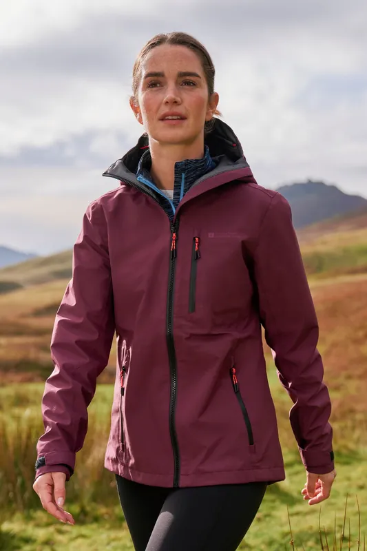 Bachill' 3 Layer Waterproof Adjustable Hood Full Zip Outdoor Jacket - Mountain Warehouse