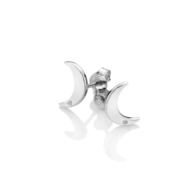 Diamond Amulet Crescent Earrings - Hot Diamonds