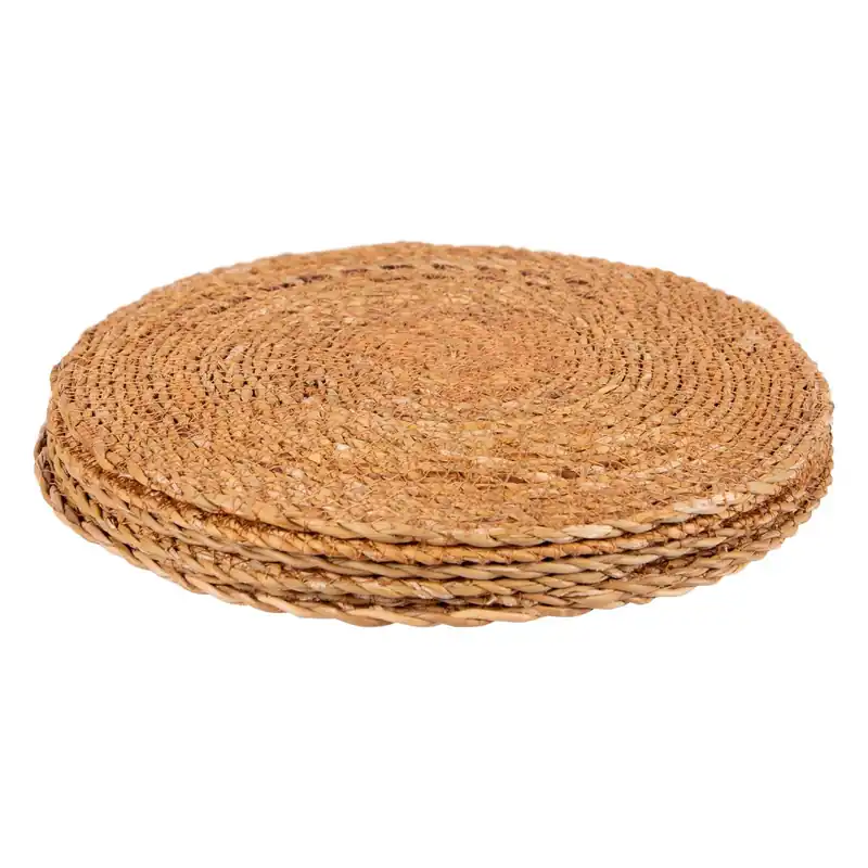 30cm Round Placemats - Set of 6 - Woven Typha