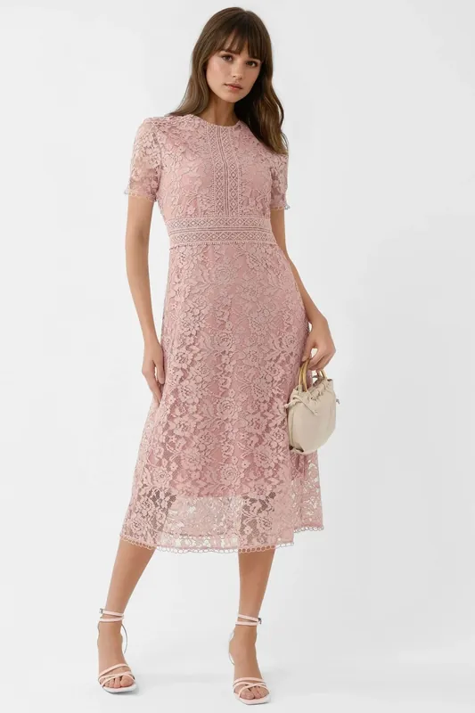 Lace A-Line Midi Dress