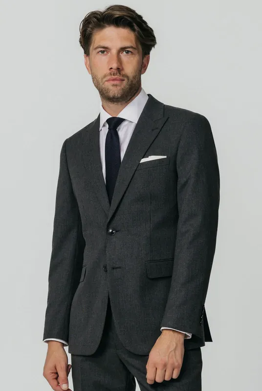 Charcoal Puppytooth Check Suit Jacket - Dobell