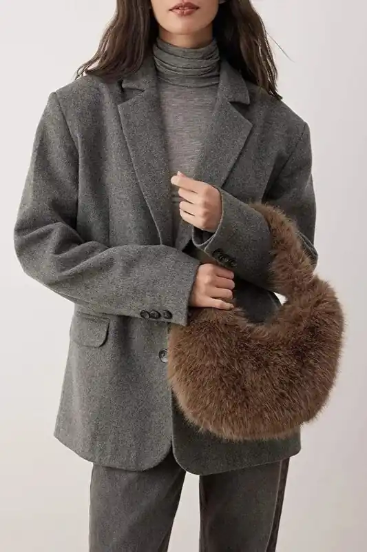 Women's Faux Fur Crescent Mini Grab Bag - WOVCOR