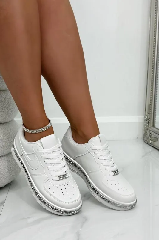 Crystal Trim Sporty Trainers - Love Lemonade