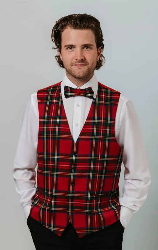 Red Tartan Waistcoat - Dobell