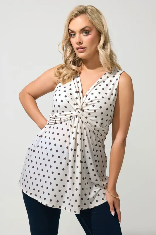 Polka Dot Knot Front Top - Yours