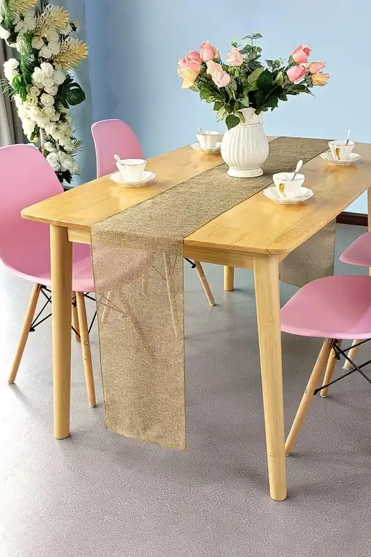Hessian Table Runner, 29cm x 275cm Jute Fabric Dining Tableware - Neel Blue