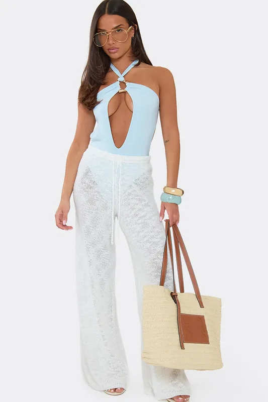 Wide Leg Knit Trousers - EGO