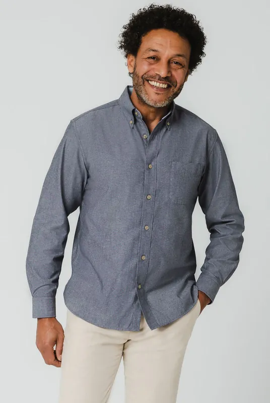 Blue Chambray Oxford Shirt - Dobell