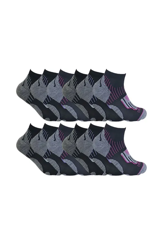 12 Pair Black Low Cut Cycling Socks Ideal for Running, Gym & Sport - Sock Snob