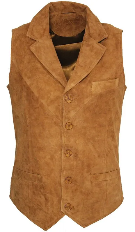 Classic Smooth Goat Suede Leather Waistcoat-Exeter