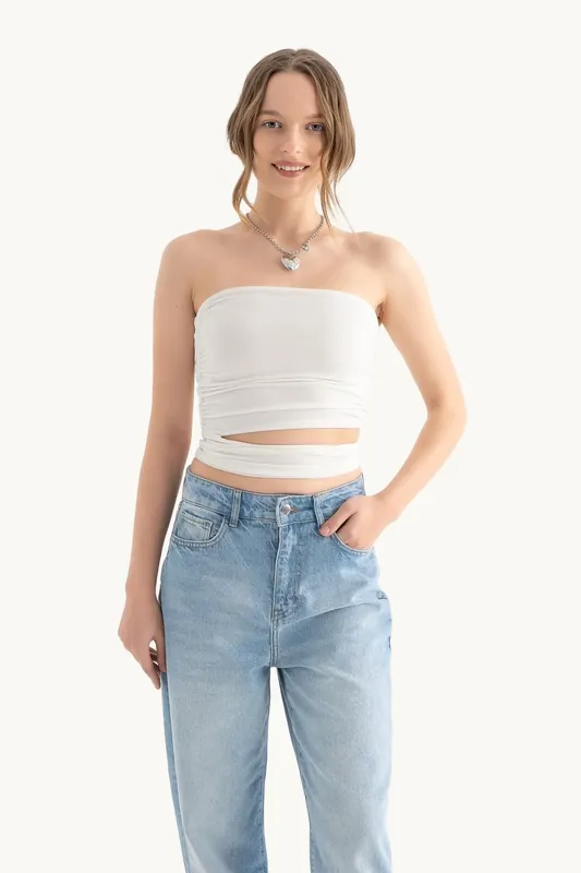 Strapless Cut Out Bandeau Top - Hiccup