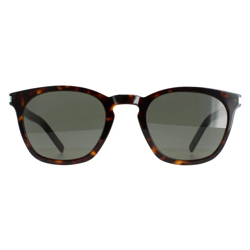 Square Dark Havana Grey SL 28 SLIM Sunglasses - Saint Laurent