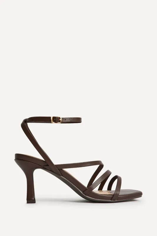 Reflect Wide Fit Brown Strappy Heels - Linzi