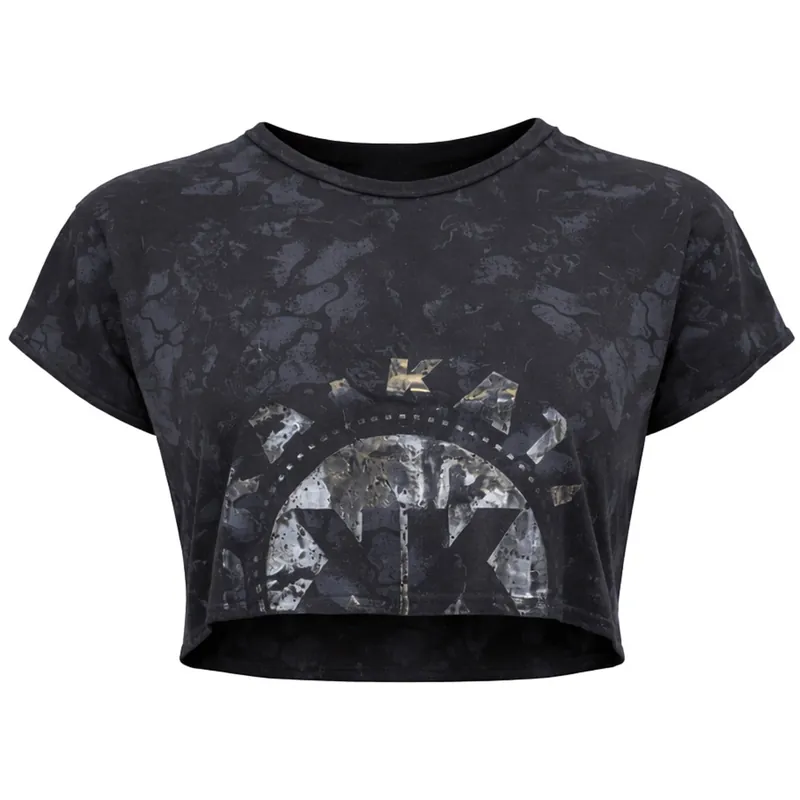 KK Twins Raw Black Crop Top - Gymshark