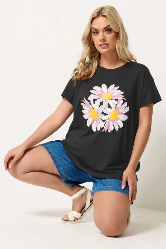Daisy Stud Embellished T-Shirt