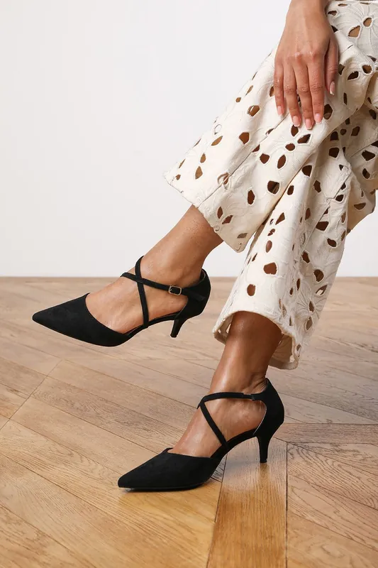 Callie' Crossover Front Strap Stiletto Court Heel - Where's That From