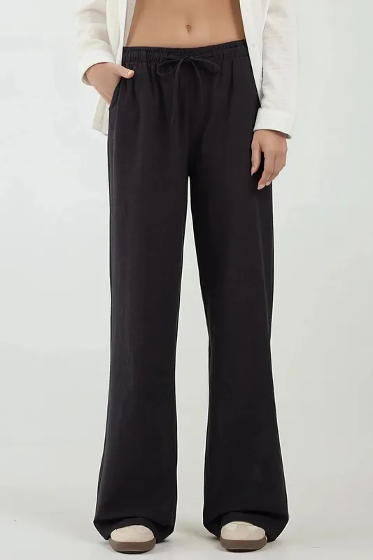 Wide Leg Elastic Waist Pants - Hiccup