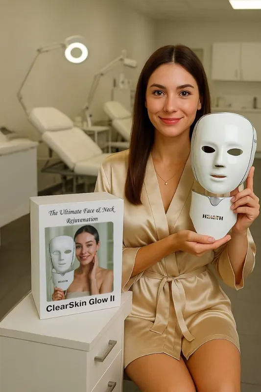 LED Face Mask ClearSkin Glow II Wrinkles & Anti Ageing Skincare, White - Nikki Temple